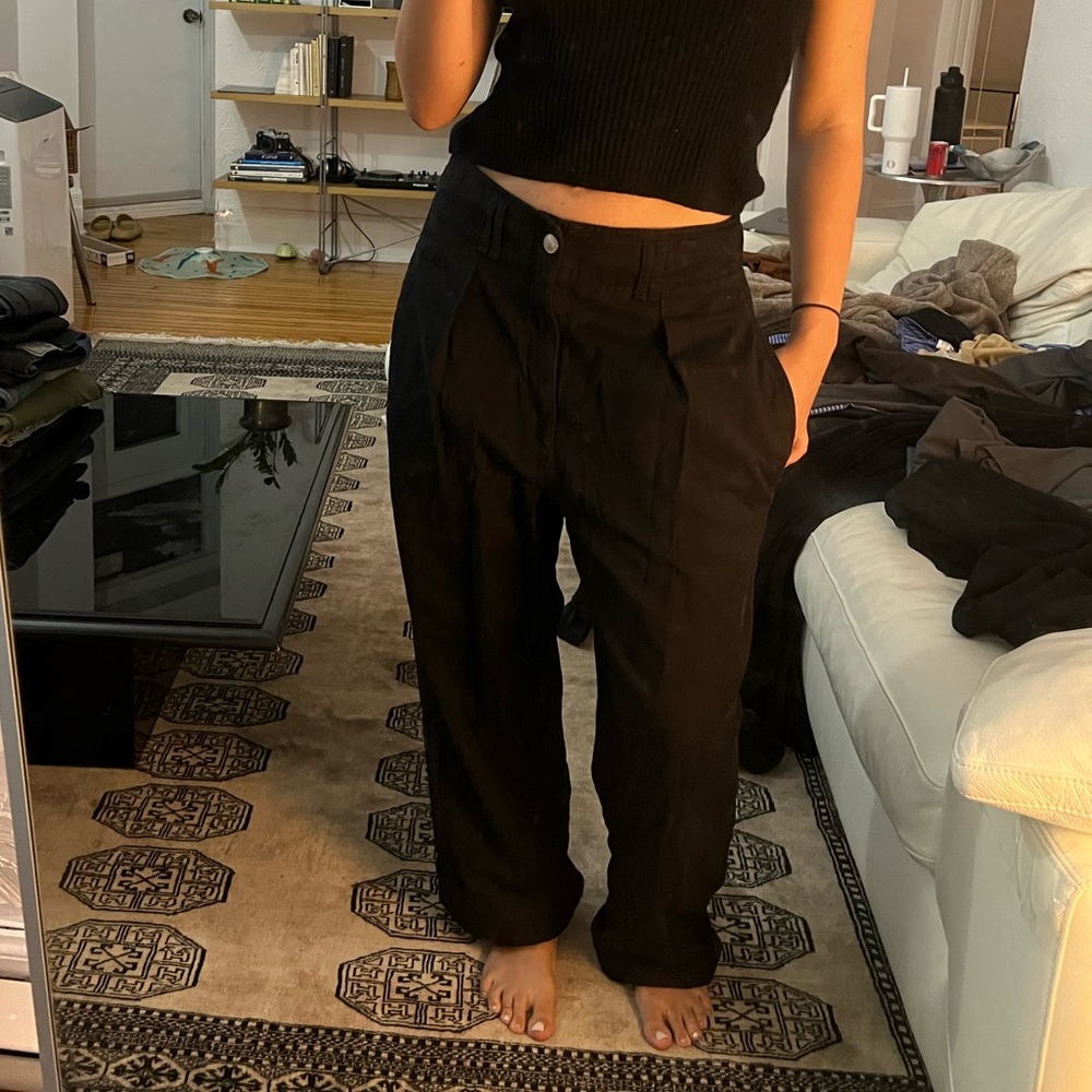 Rag & Bone Black Wide Leg Trousers